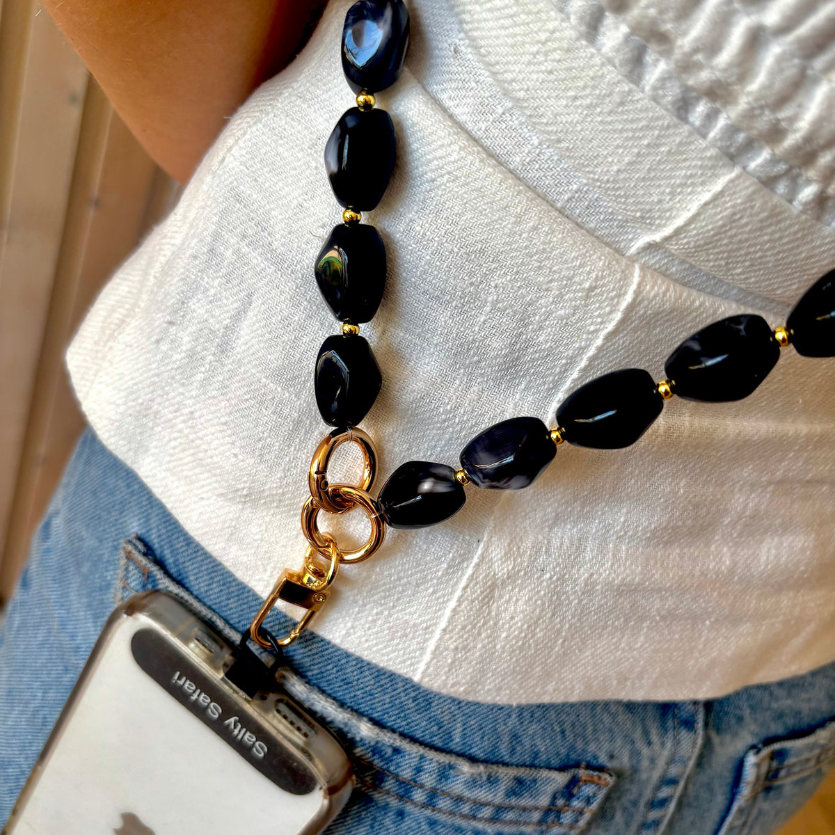 Portofino Cross Body Phone Strap - Charcoal