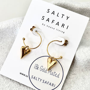 Love Drop Gold Hoop Earrings