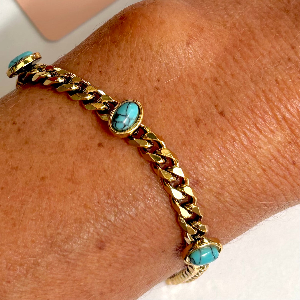 Vale Gold Bracelet Turquoise
