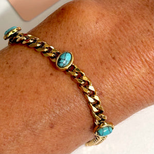 Vale Gold Bracelet Turquoise