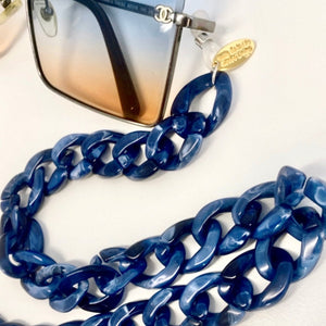 Navy Tortoise Shell - Sunglass chain
