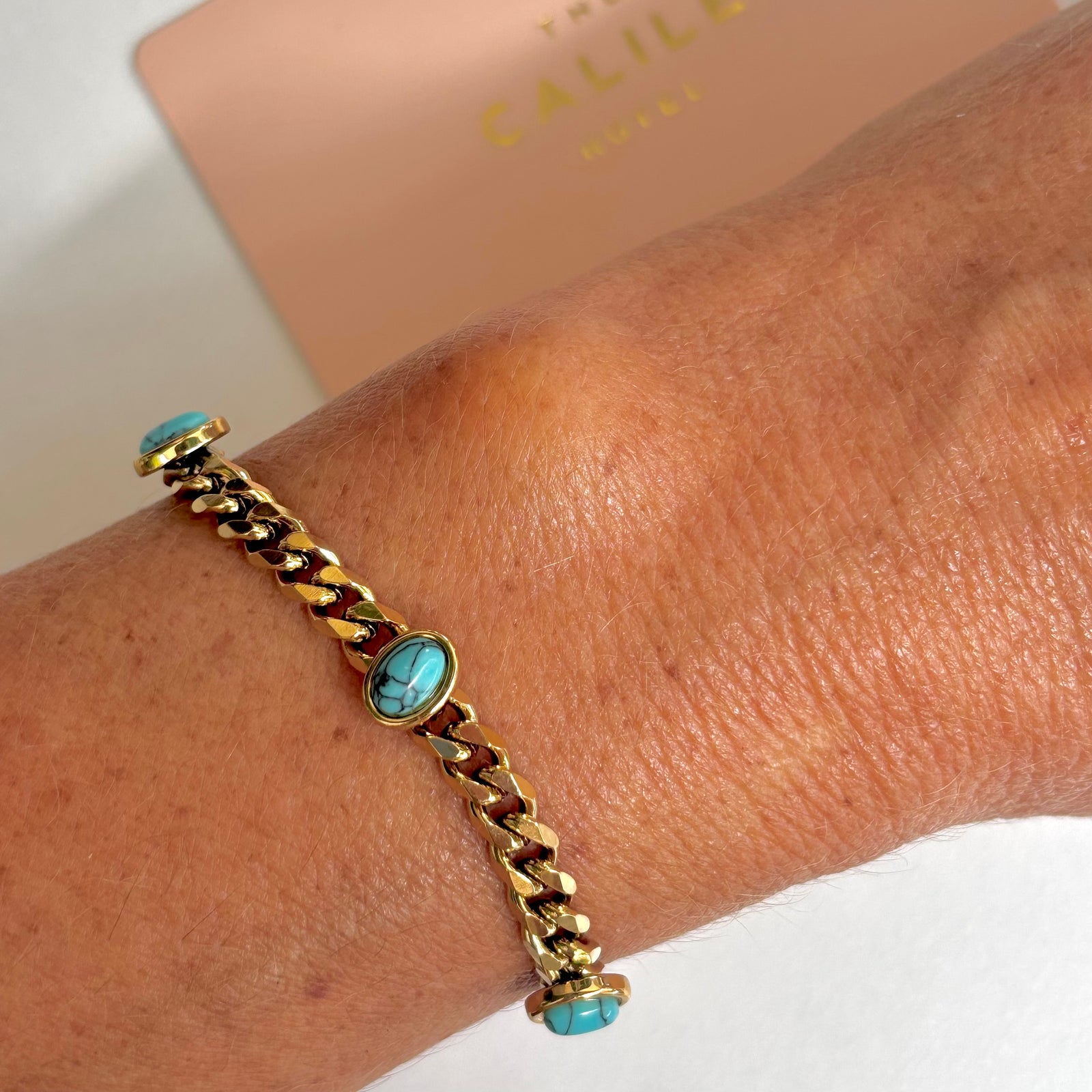 Vale Gold Bracelet Turquoise