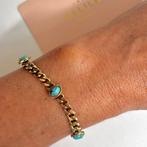 Vale Gold Bracelet Turquoise