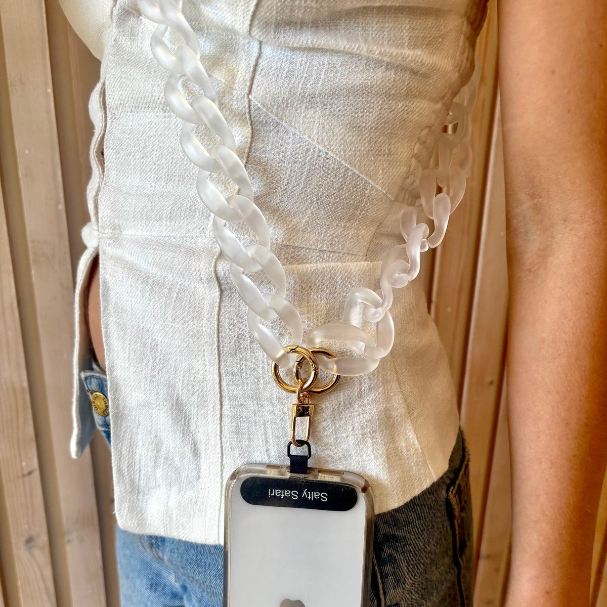 Capri cross body phone strap - Snow