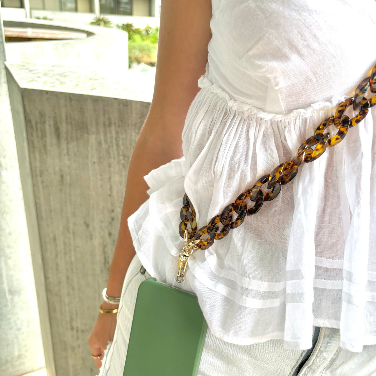 Cross body phone strap - Dark Tortishell