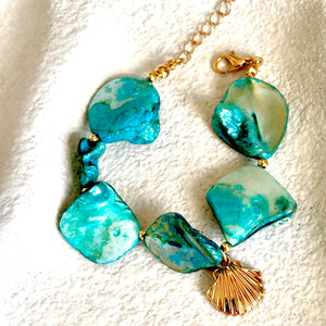 Club 55 St Tropez Turquoise & shell detail bracelet