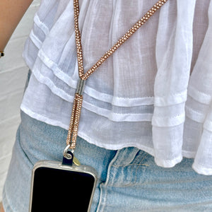 Cross body phone strap - Diamontè Rose Gold