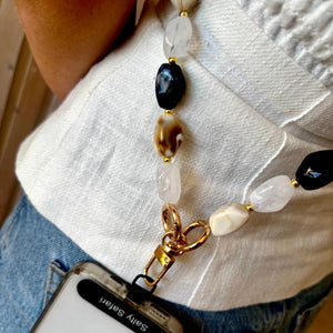 Portofino Cross body phone strap - Mixed Latte