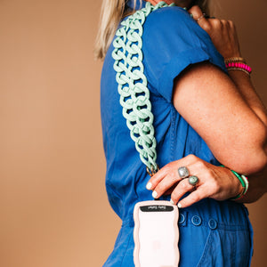 Santorini Cross Body Phone Strap - Mint