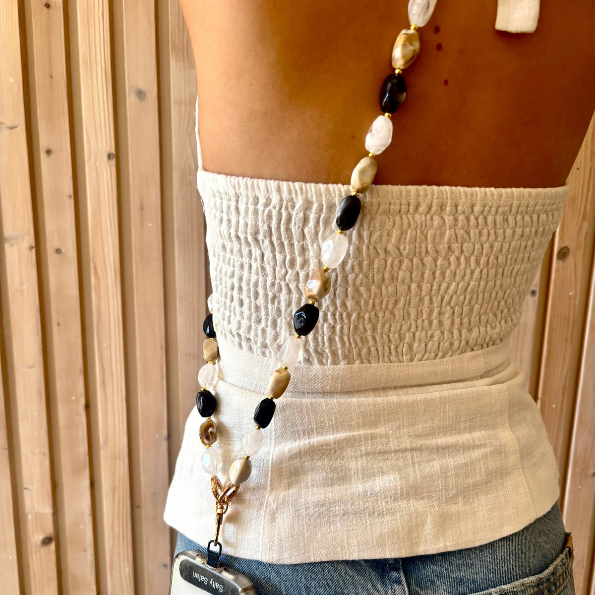 Portofino Cross body phone strap - Mixed Latte