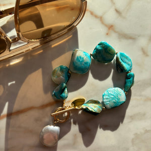Club 55 St Tropez Turquoise & Pearl bracelet