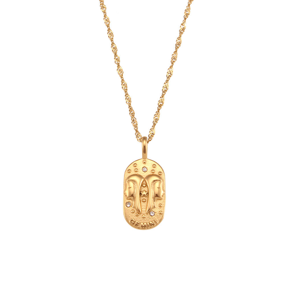 Zodiac Necklace Ancient Symbol - Gemini