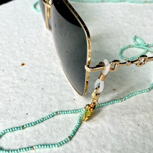 Mint Seed Bead Glasses Chain