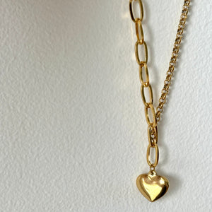 Heart Charm Necklace 18k gold plated