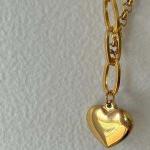 Heart Charm Necklace 18k gold plated