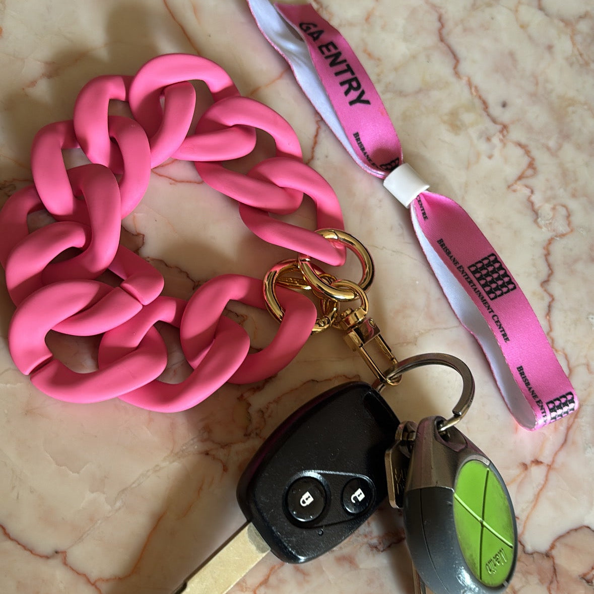 Santorini Key Ring / Phone Charm - Candy Pink