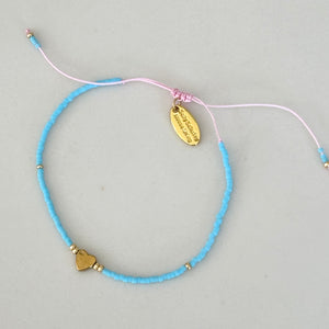 Hearts Forever delicate bracelet, Turquoise