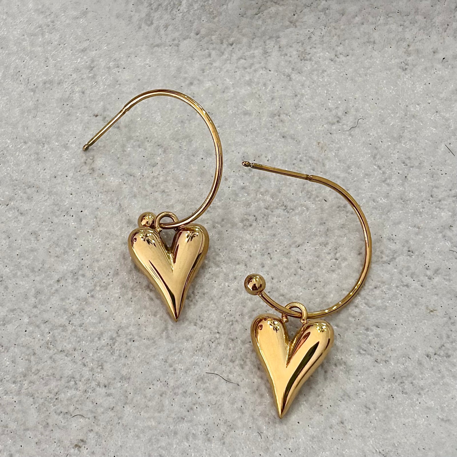 Love Drop Gold Hoop Earrings