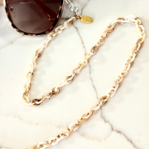 Nikki Beach Club Glasses Chain sand tortoise shell