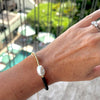 Harlow Pearl Bracelet, Black & Gold