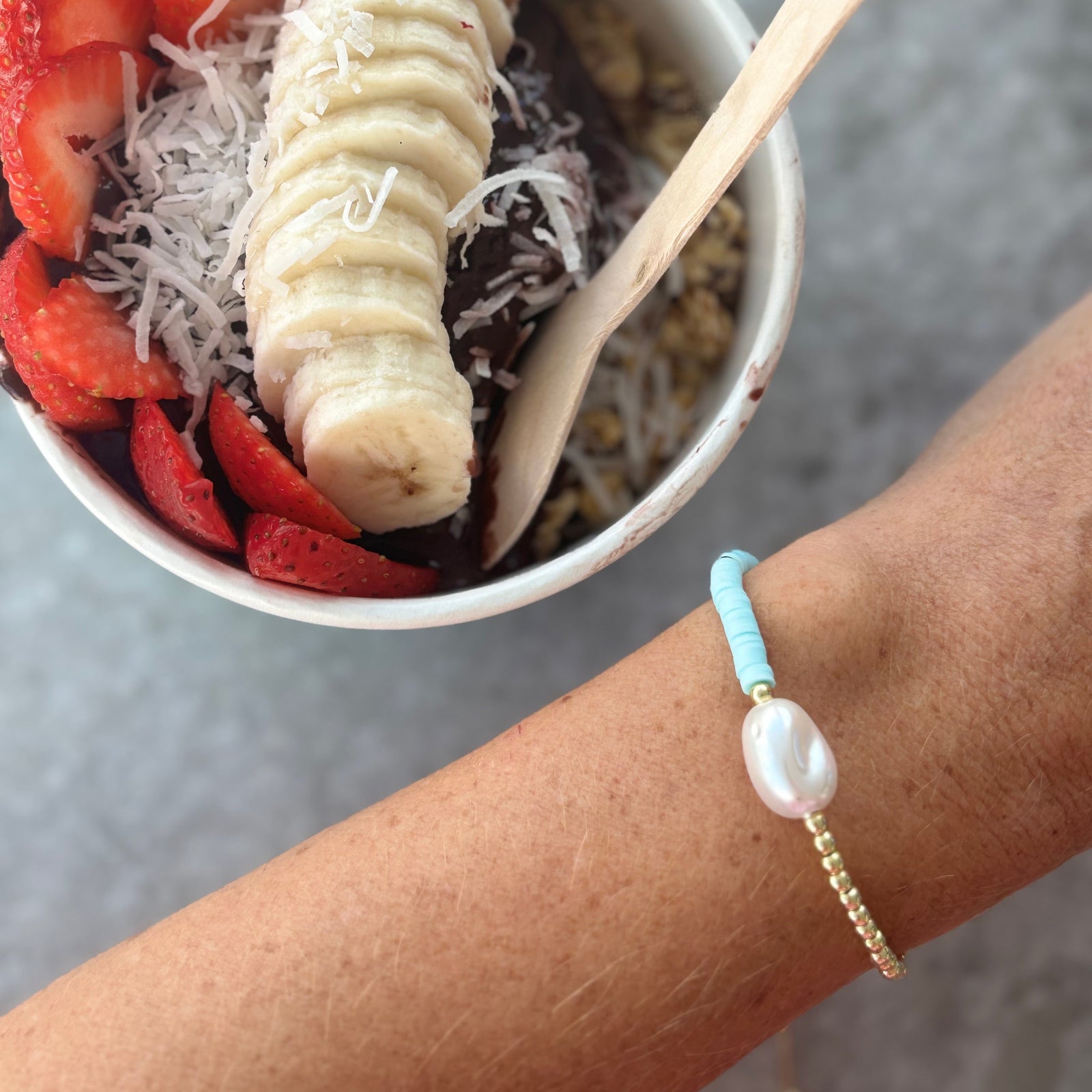 Harlow Pearl Bracelet, Turquoise & Gold