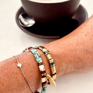 Ibiza Bracelet - Cleopatra Gold with Deep Dark Turquoise