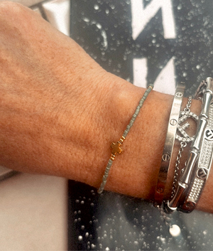 Delicate Cross bracelet, Olive