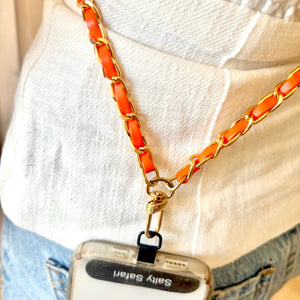 Coco Cross body phone strap - Tangerine
