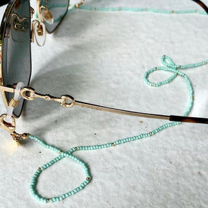 Mint Seed Bead Glasses Chain