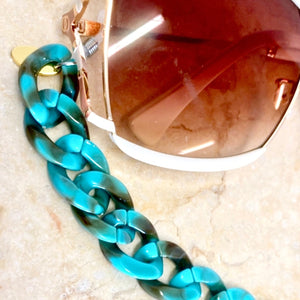 Turquoise Tortoise Shell - Sunglass chain