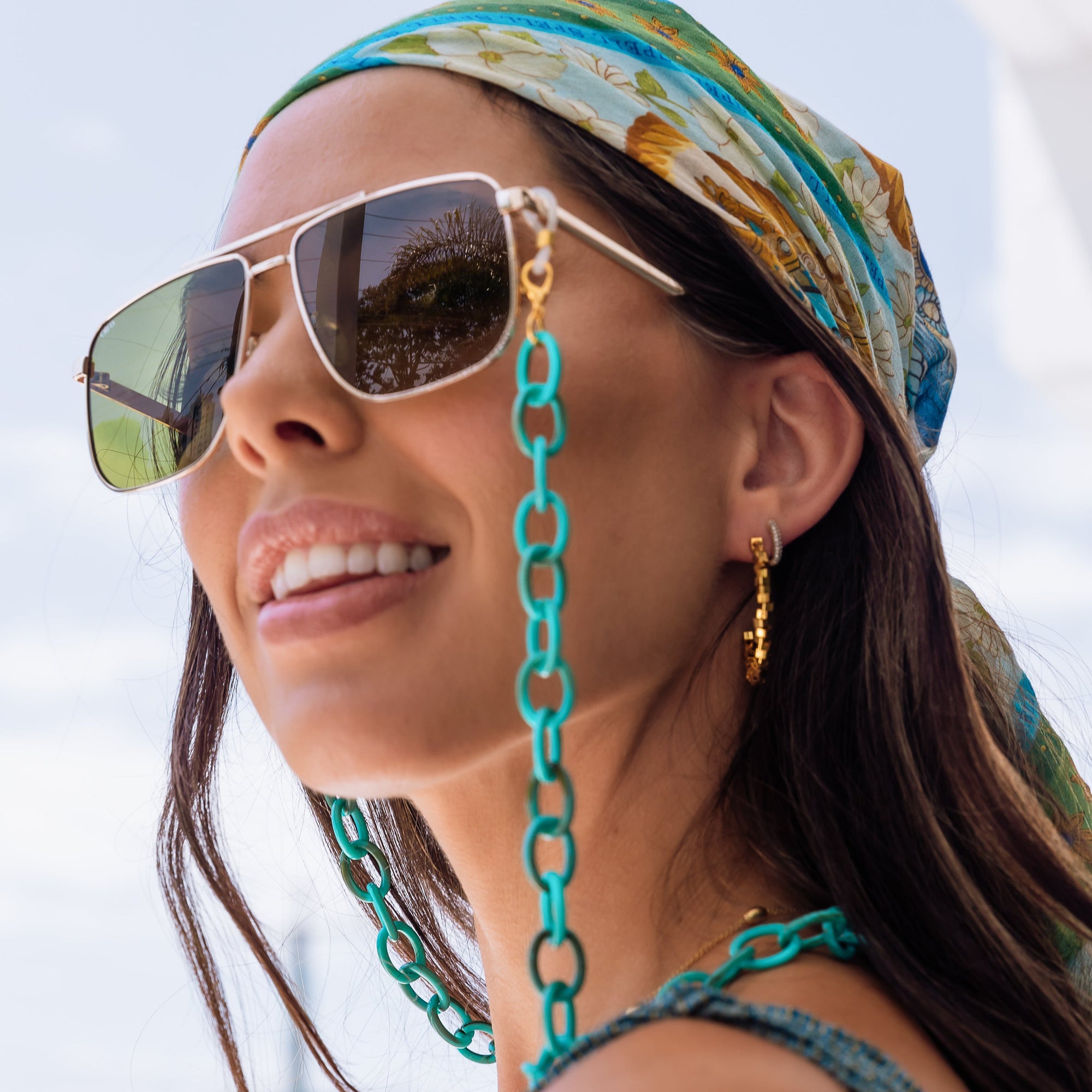 Bondi Glasses Chain Turquoise