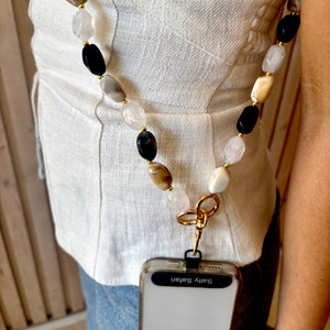Portofino Cross body phone strap - Mixed Latte