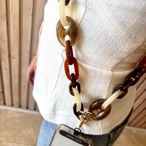 Amalfi Cross body phone strap - Mixed Latte