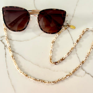 Nikki Beach Club Glasses Chain sand tortoise shell