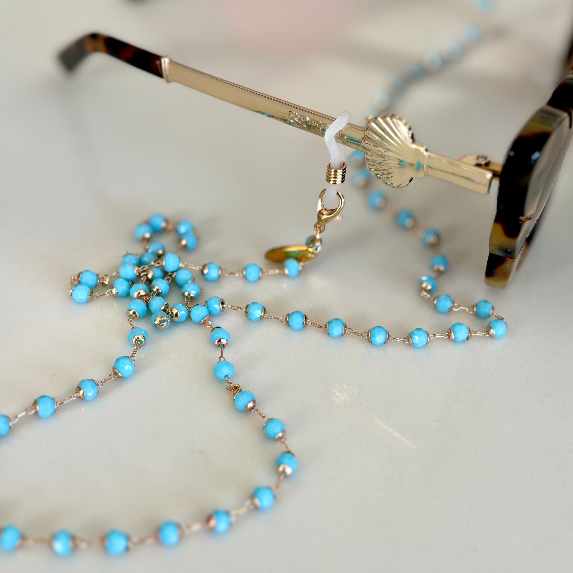 Turquoise Crystals Sunglass Chain