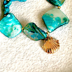 Club 55 St Tropez Turquoise & shell detail bracelet