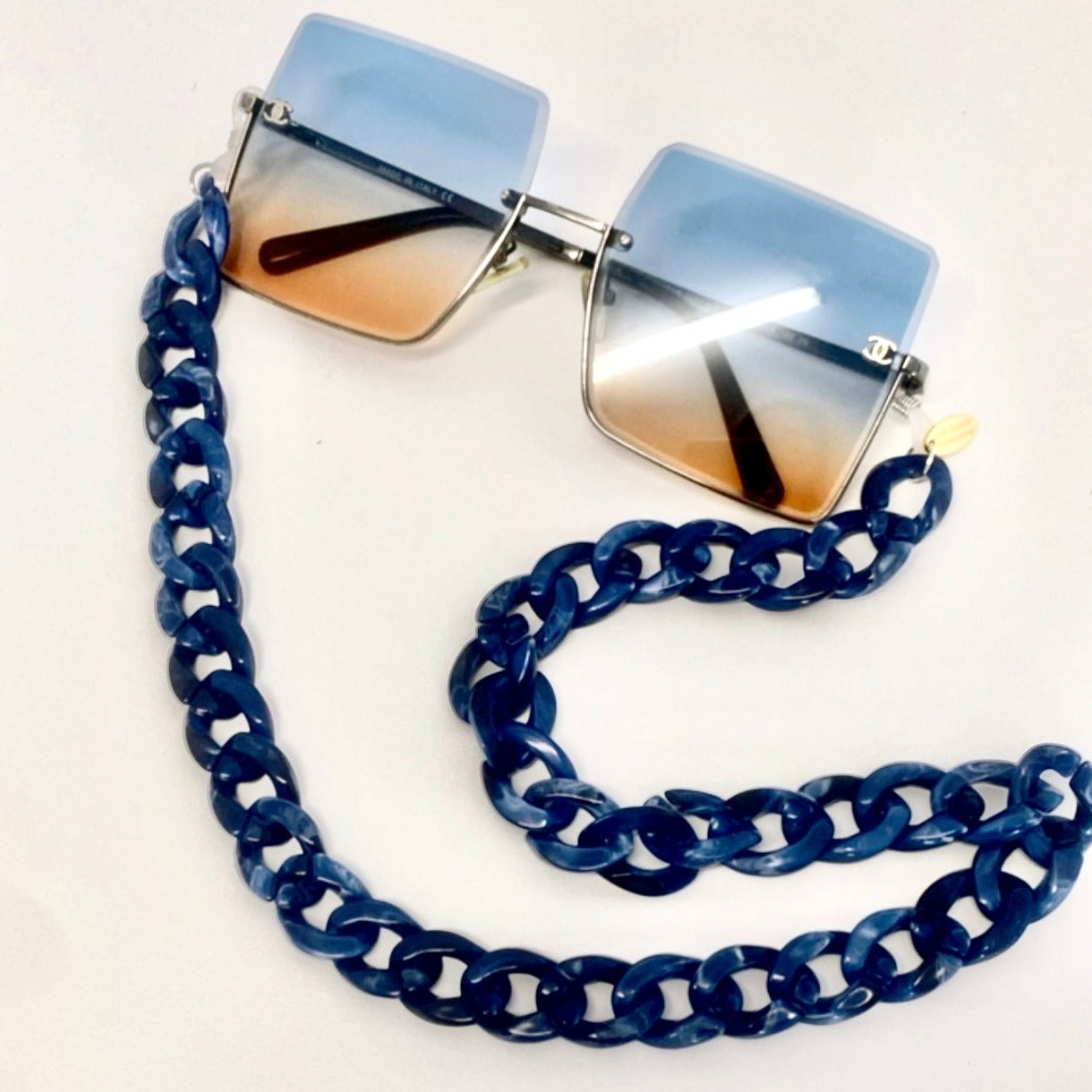 Navy Tortoise Shell - Sunglass chain