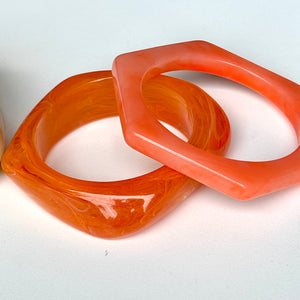 Abstract Resin Bangle - Tangerine
