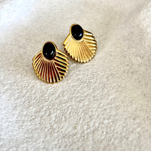 Vale Gold Earrings, Midnight