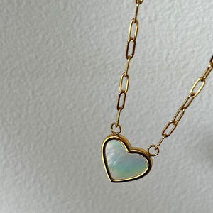 Mother of Pearl Heart Necklace