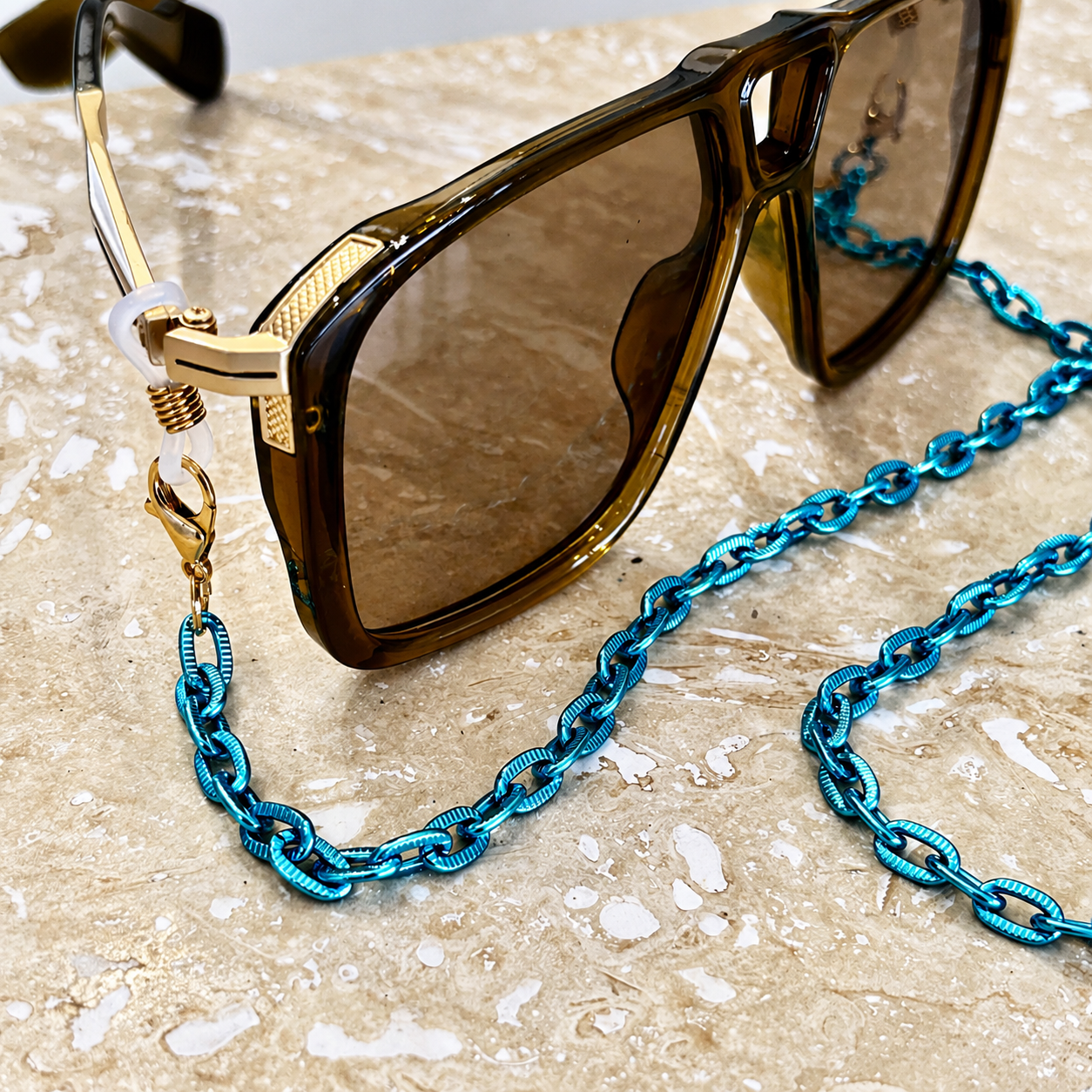 Metallic Chain Sunglass Chain Turquoise