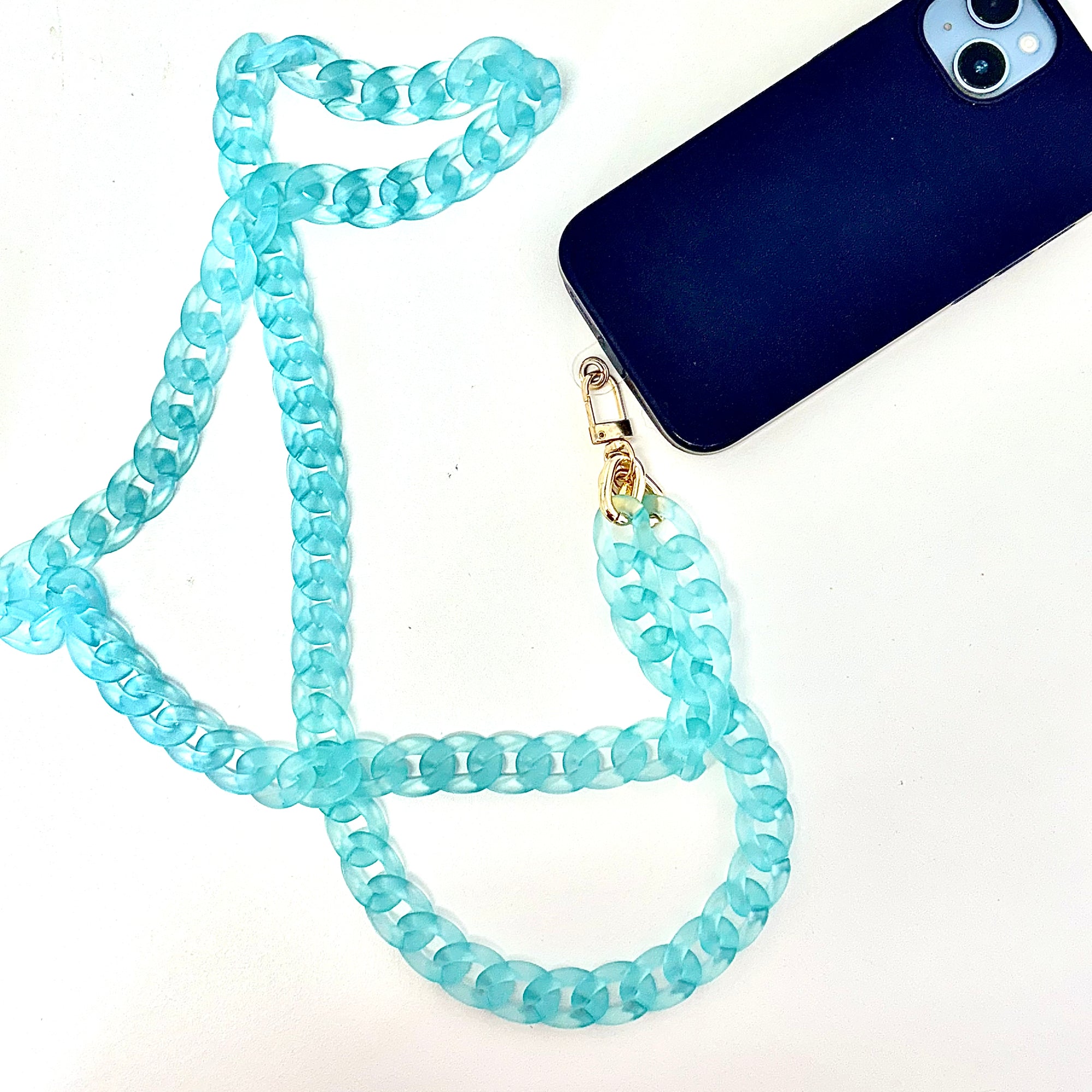 Capri cross body phone strap - Sky Blue