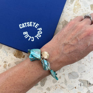 Club 55 St Tropez Turquoise & shell detail bracelet