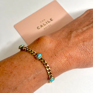 Vale Gold Bracelet Turquoise