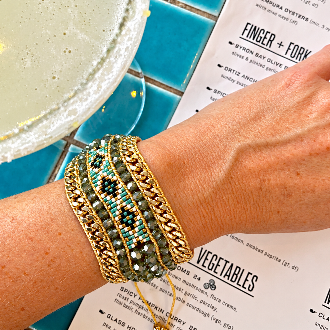 Ibiza Cuff Olive bracelet