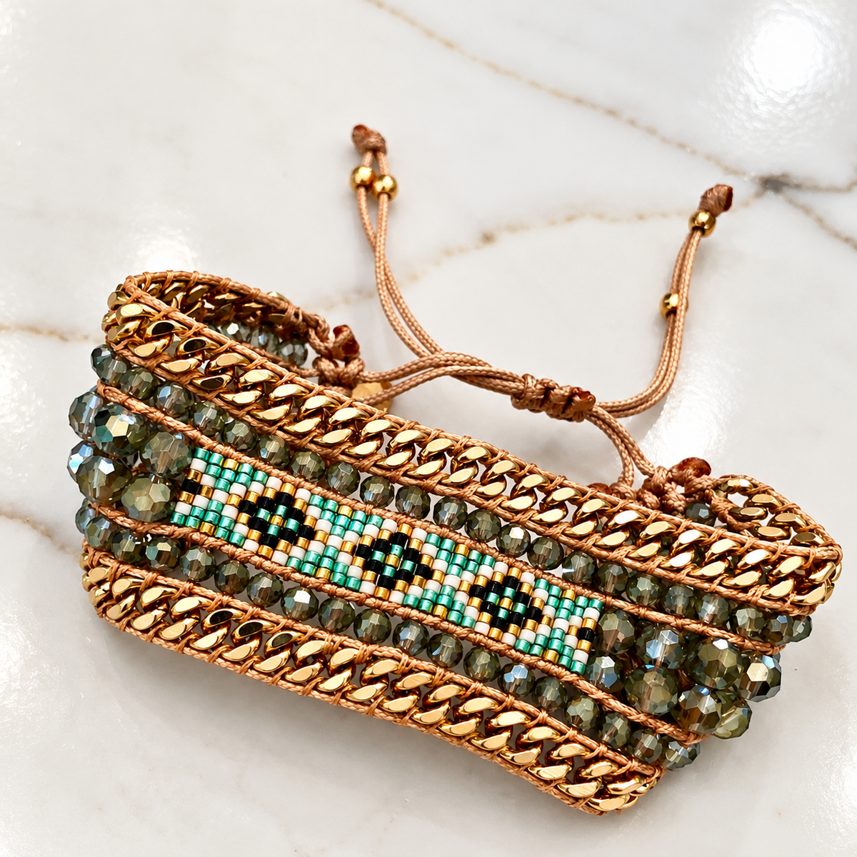 Ibiza Cuff Olive bracelet