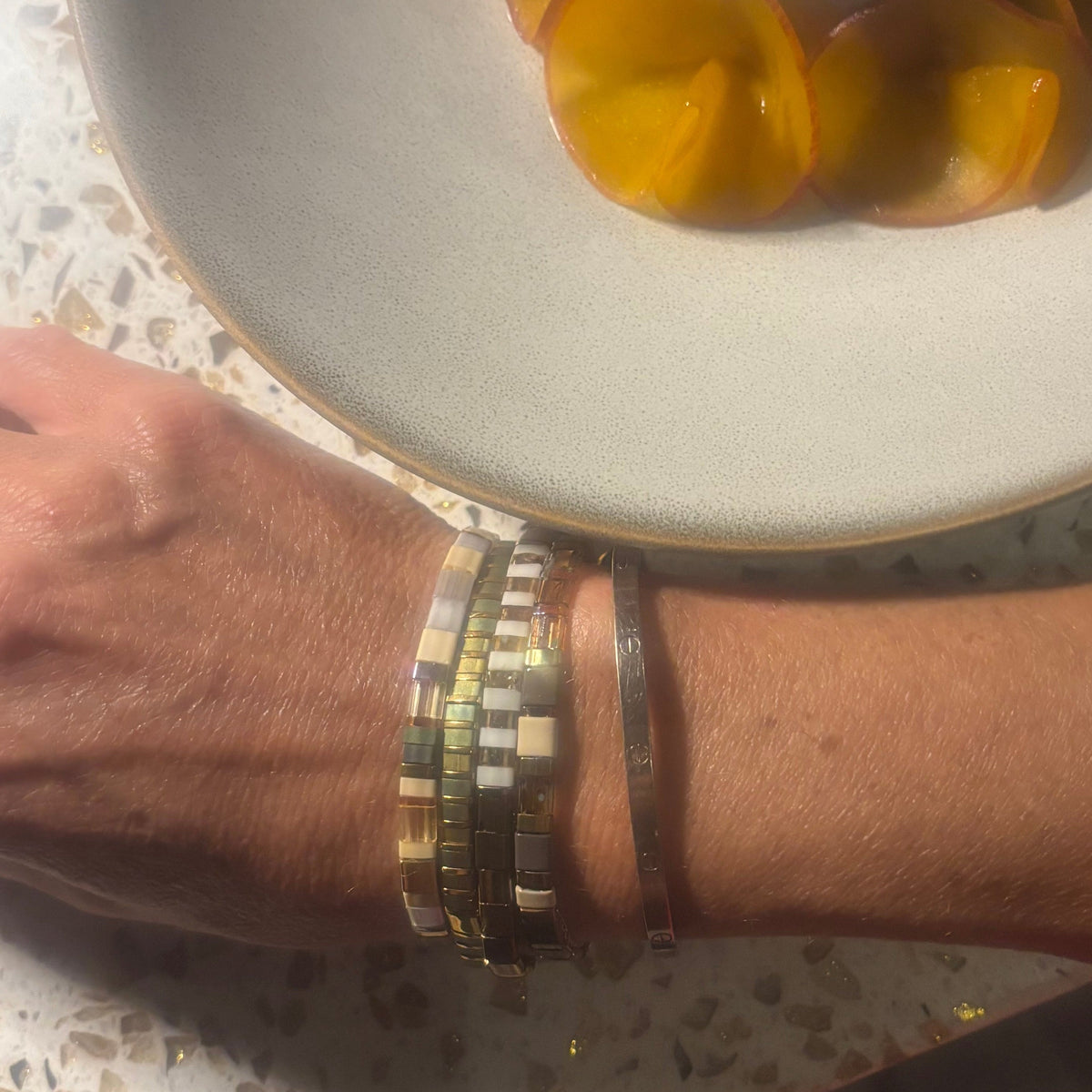 Ibiza Bracelet Cluster - Bronzed Stack