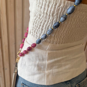 Bella Cross Body Phone Strap - Pink & Sky Blue