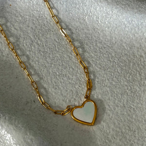 Mother of Pearl Heart Necklace