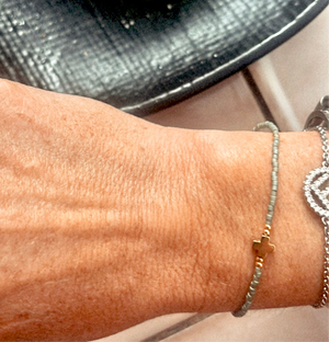 Delicate Cross bracelet, Olive